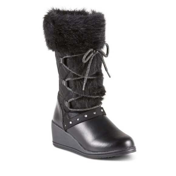 Piper  Girls' Rachaela cold weather Black Fashion wedge Boot NWT - Picture 1 of 4